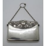 Silver 4" x 3" ladies purse