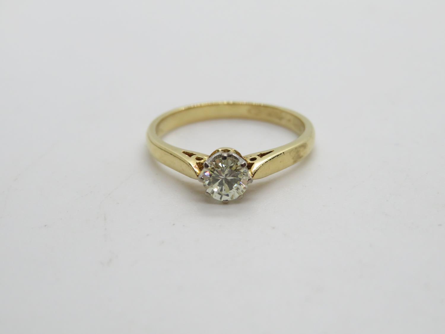 HM 18ct gold solitaire diamond ring size L and a half 2.58g