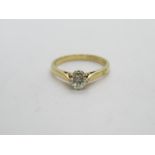 HM 18ct gold solitaire diamond ring size L and a half 2.58g