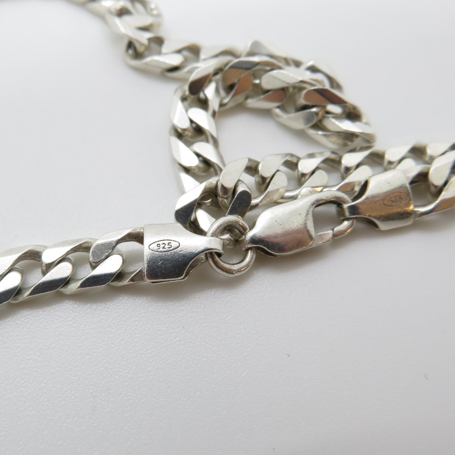 HM silver diamond cut curb link chain 30g 18" - Image 2 of 2