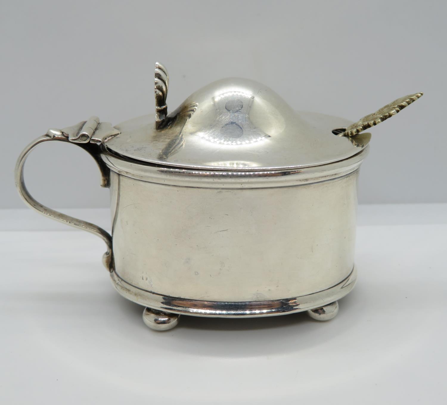 Small mustard pot in HM silver 94g