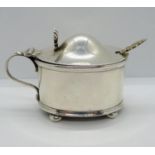 Small mustard pot in HM silver 94g