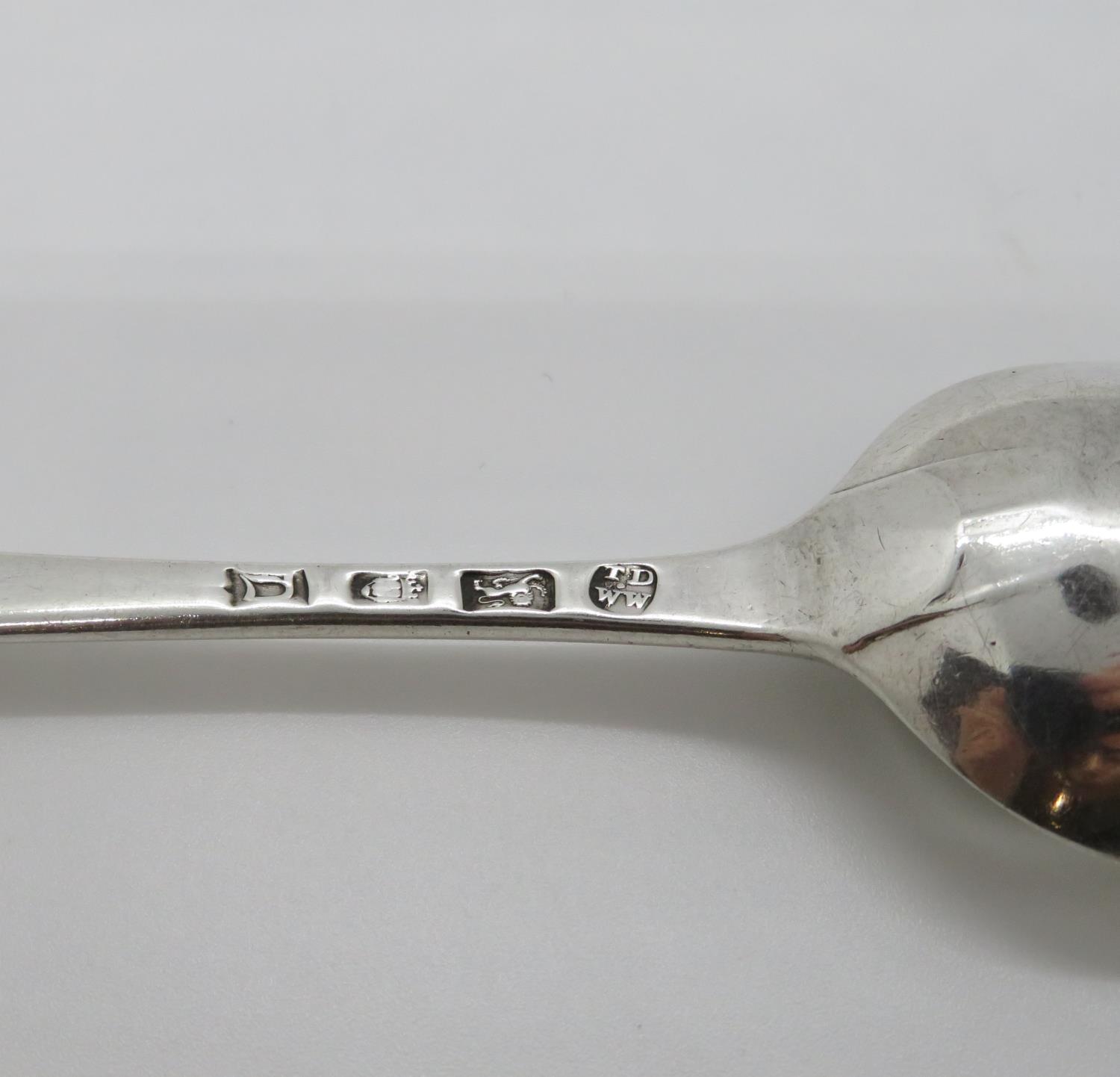 English Hanoverian table spoon William Watkins and Thomas Devonshire London 1759 48g - Image 2 of 2