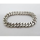 Heavy silver curb link bracelet import marks London 1978 66g