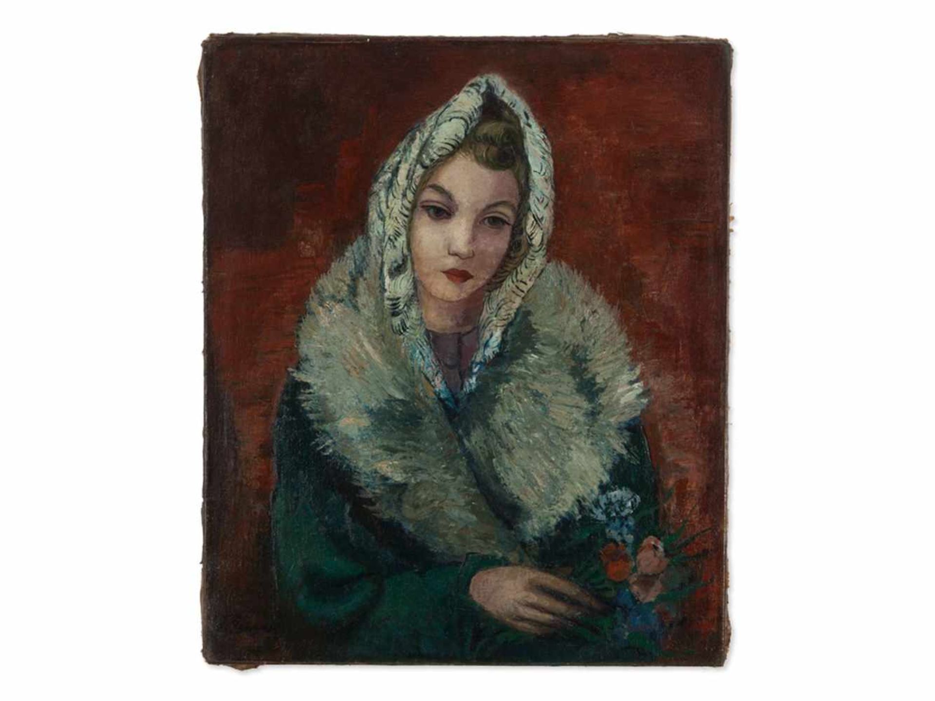 Adolf Büger (1885-1966),"Girl in grey fur" 1948< - Bild 2 aus 9