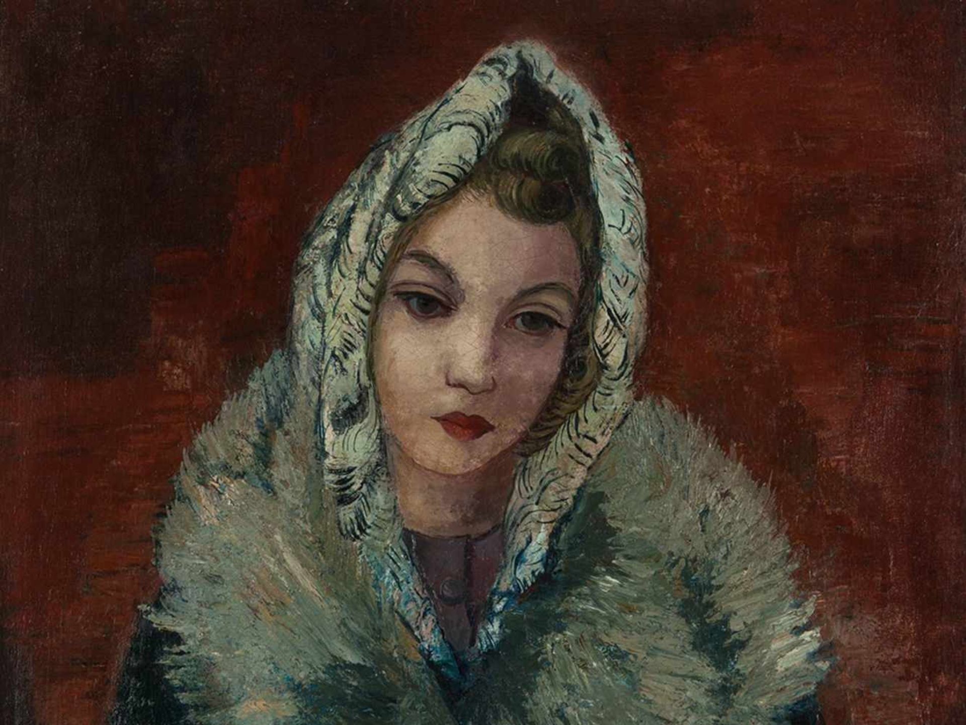 Adolf Büger (1885-1966),"Girl in grey fur" 1948< - Bild 4 aus 9