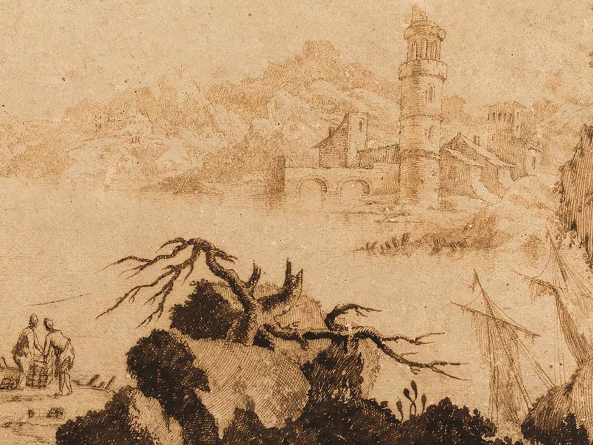 Francesco Bosio (act. 1725-1756), River Landscape, 1 H. 18th C. - Bild 6 aus 10