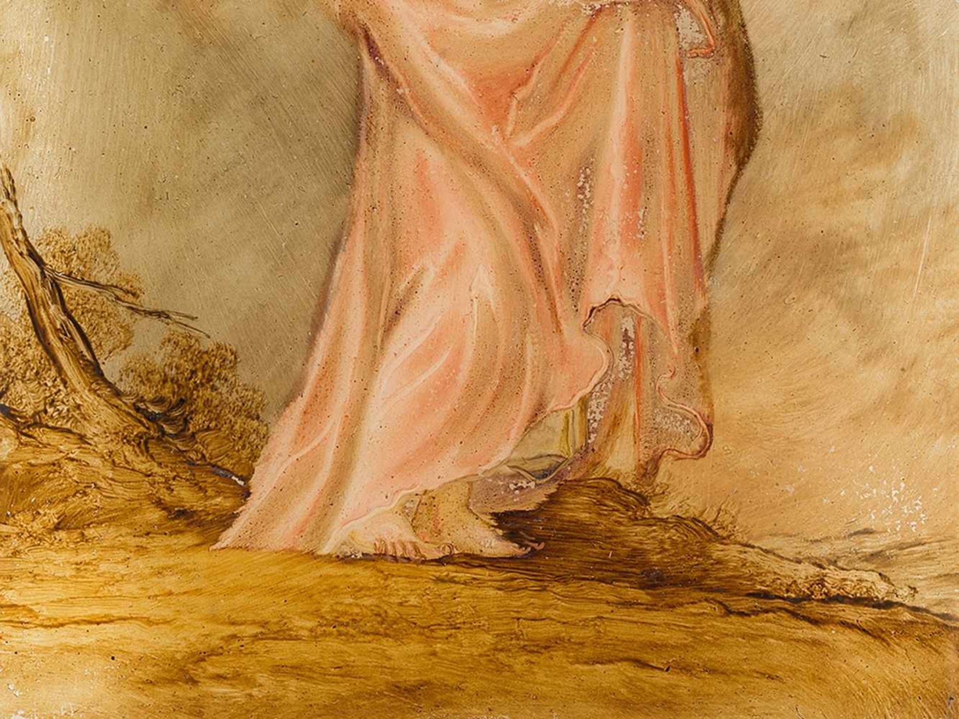 John the Evangelist, Reverse Glass Painting, Italy, 18th C. - Bild 5 aus 6