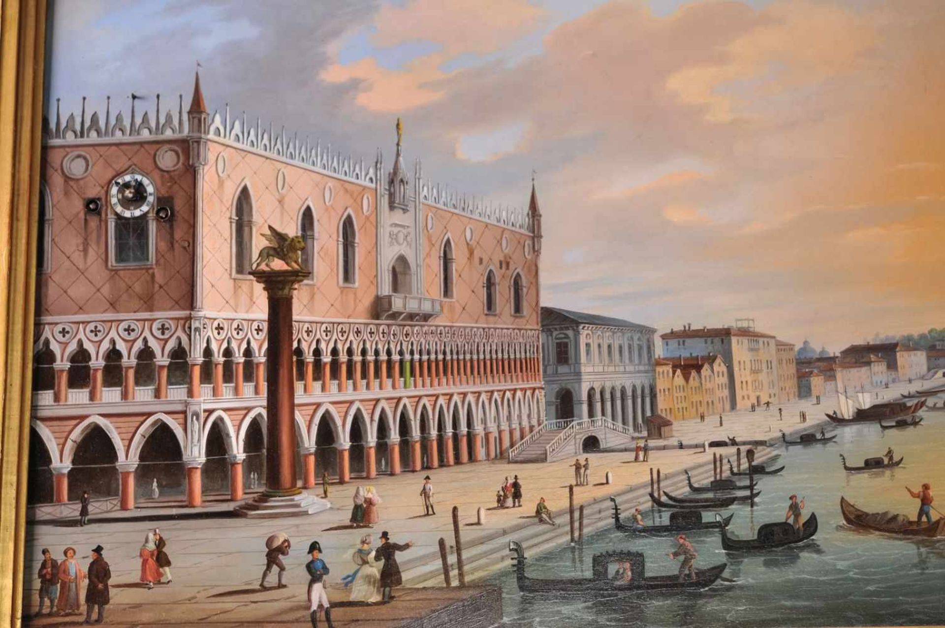 Carl Ludwig Hofmeister 1790 - 1843) "Picture clock with view of the Palazzo Ducale Venice" c. 1830 - Bild 2 aus 2