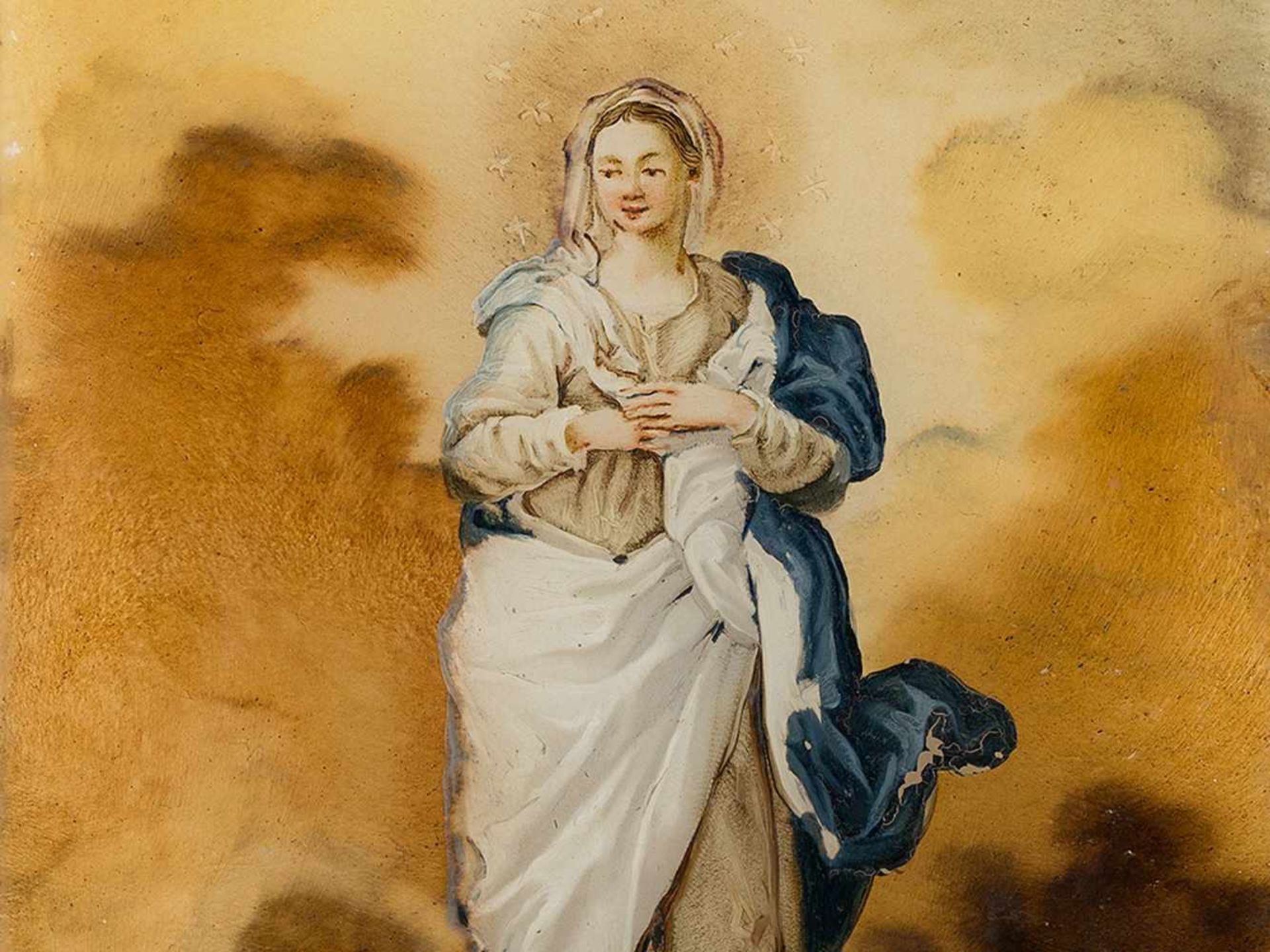 Immaculate Conception, Reverse Glass Painting, Italy, 18th C. - Bild 4 aus 6