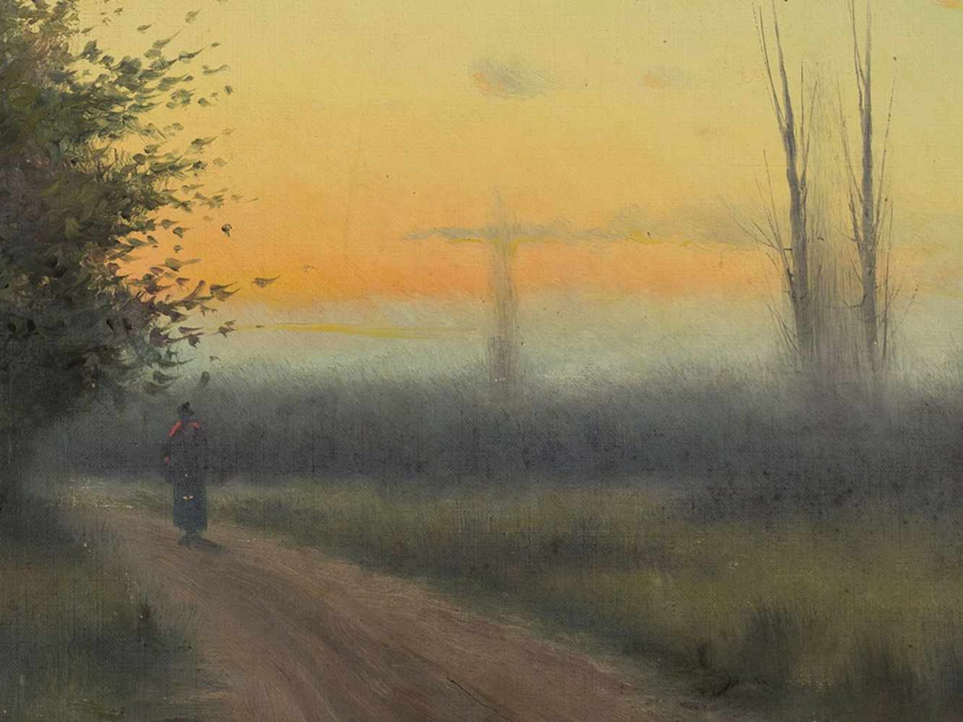 Vidal, Oil Panting, Landscape with Sunset, Spain, 1st H 20th C. - Bild 7 aus 9