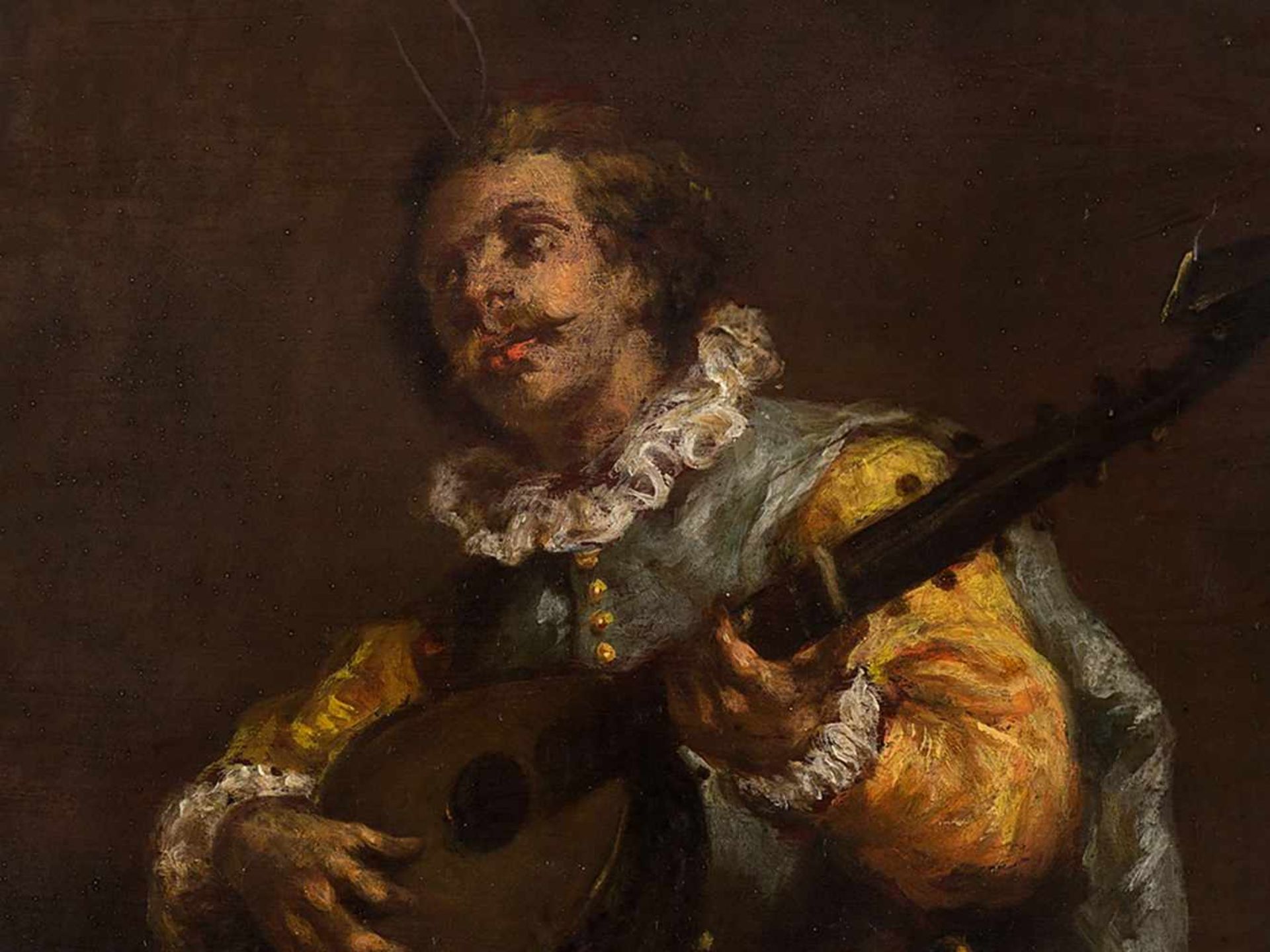 Enrique Atalaya (1851-1914), Man Playing The Lute, Oil, c. 1880 - Bild 5 aus 8