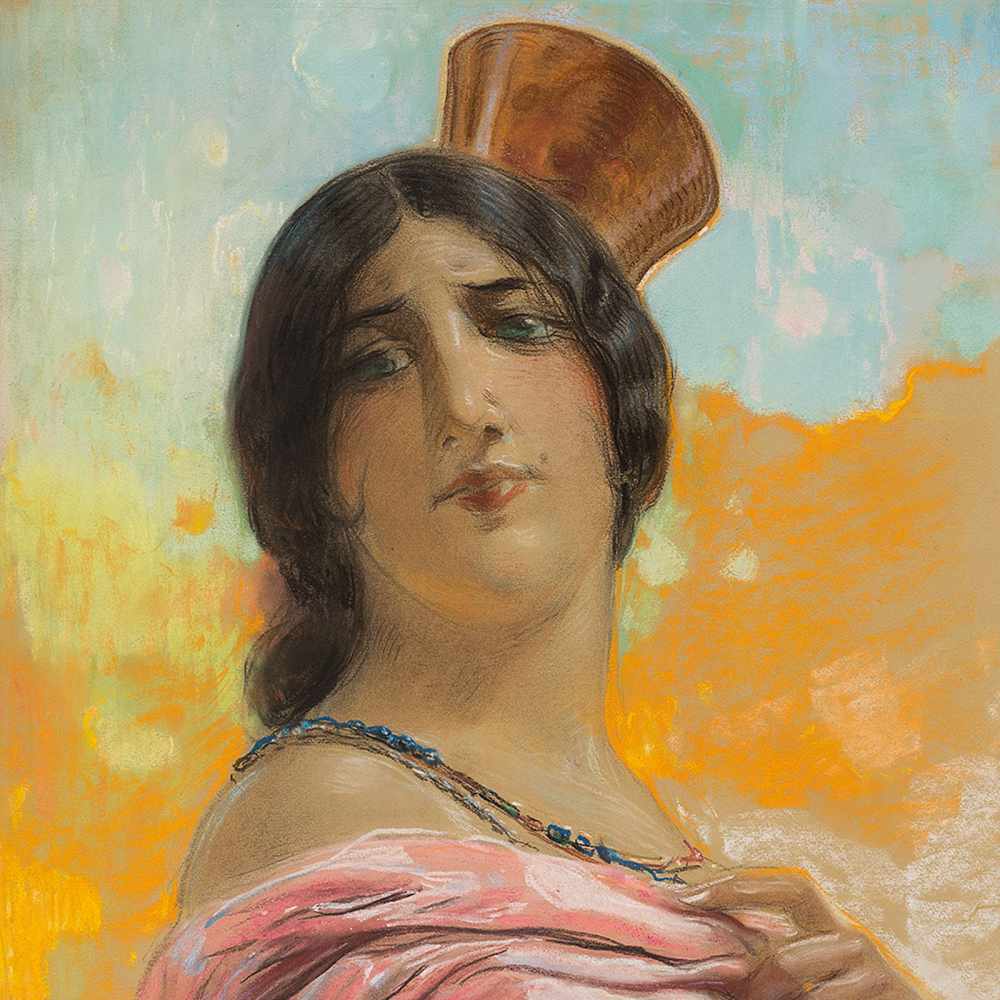 Julio Borrell Pla (1877-1957), Spanish Woman, Pastel, 20th C. - Image 8 of 8