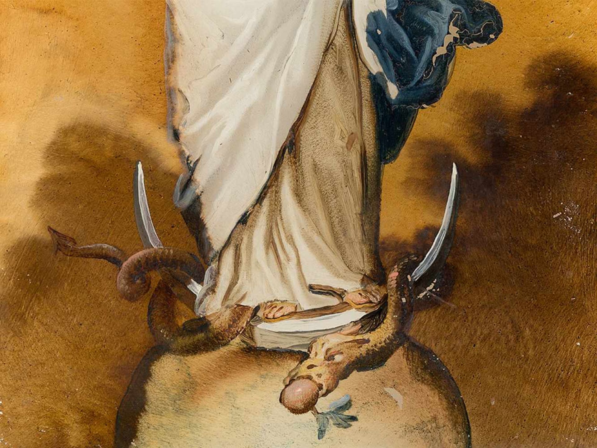 Immaculate Conception, Reverse Glass Painting, Italy, 18th C. - Bild 5 aus 6