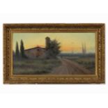 Vidal, Oil Panting, Landscape with Sunset, Spain, 1st H 20th C.