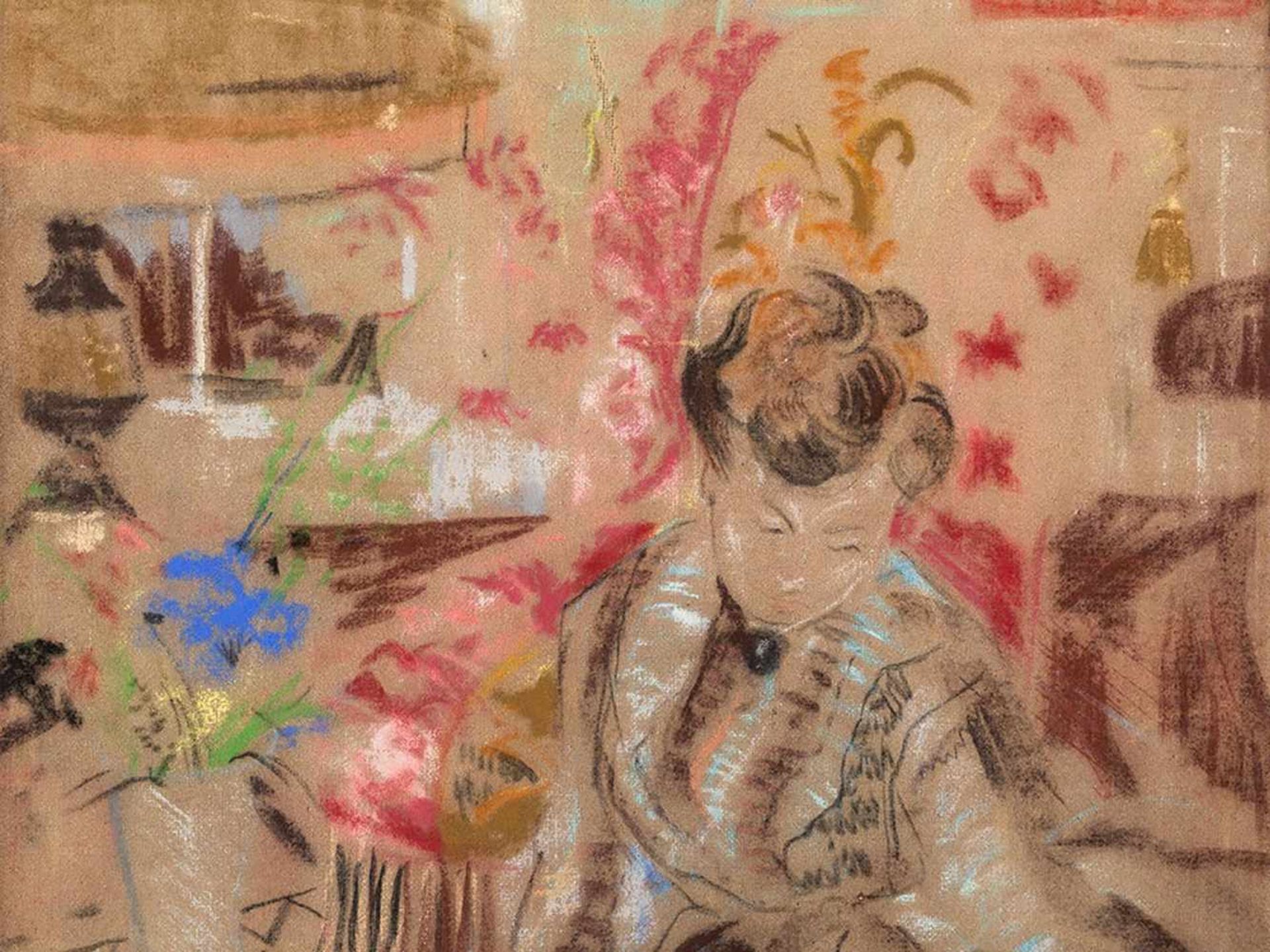 Emilio Grau Sala (1911-1975), Lady in a Salon, Pastel, 20th C. - Bild 4 aus 10