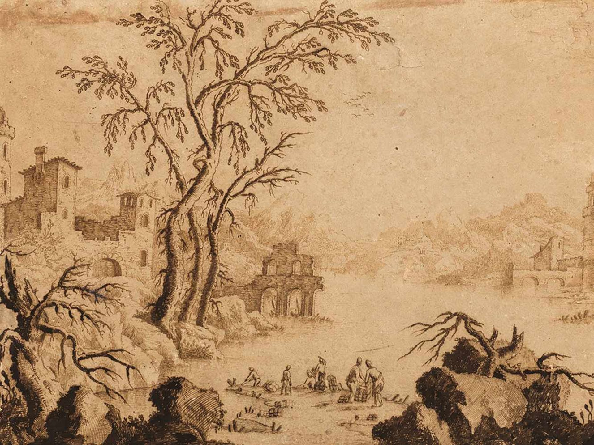 Francesco Bosio (act. 1725-1756), River Landscape, 1 H. 18th C. - Bild 3 aus 10