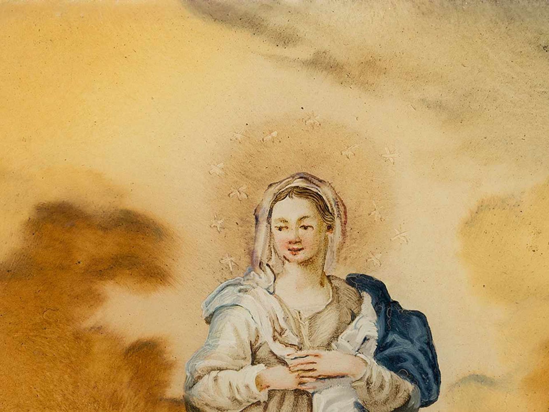 Immaculate Conception, Reverse Glass Painting, Italy, 18th C. - Bild 3 aus 6