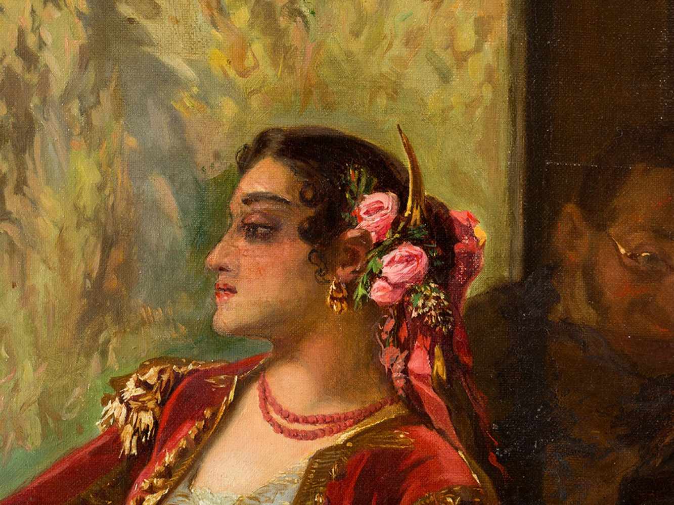 Eugène Giraud (1806-1881), Spanish Dancer, Oil, 1886< - Image 6 of 10