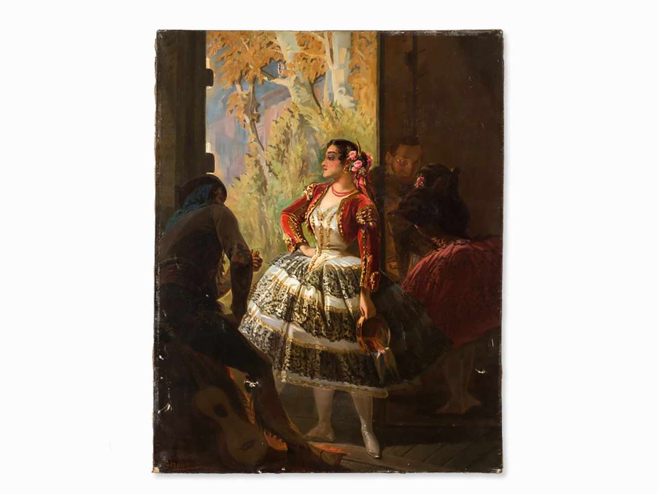 Eugène Giraud (1806-1881), Spanish Dancer, Oil, 1886< - Image 3 of 10