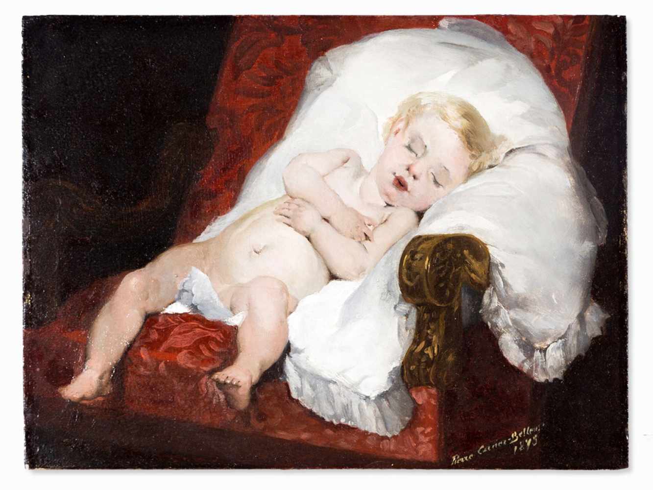 Pierre Carrier-Belleuse (1851-1932), Sweet Dreams, Oil, 1893
