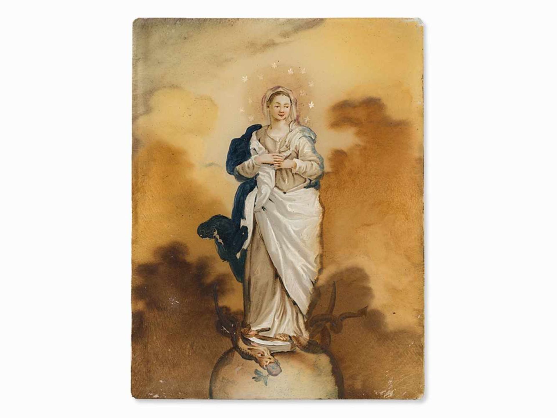 Immaculate Conception, Reverse Glass Painting, Italy, 18th C. - Bild 6 aus 6