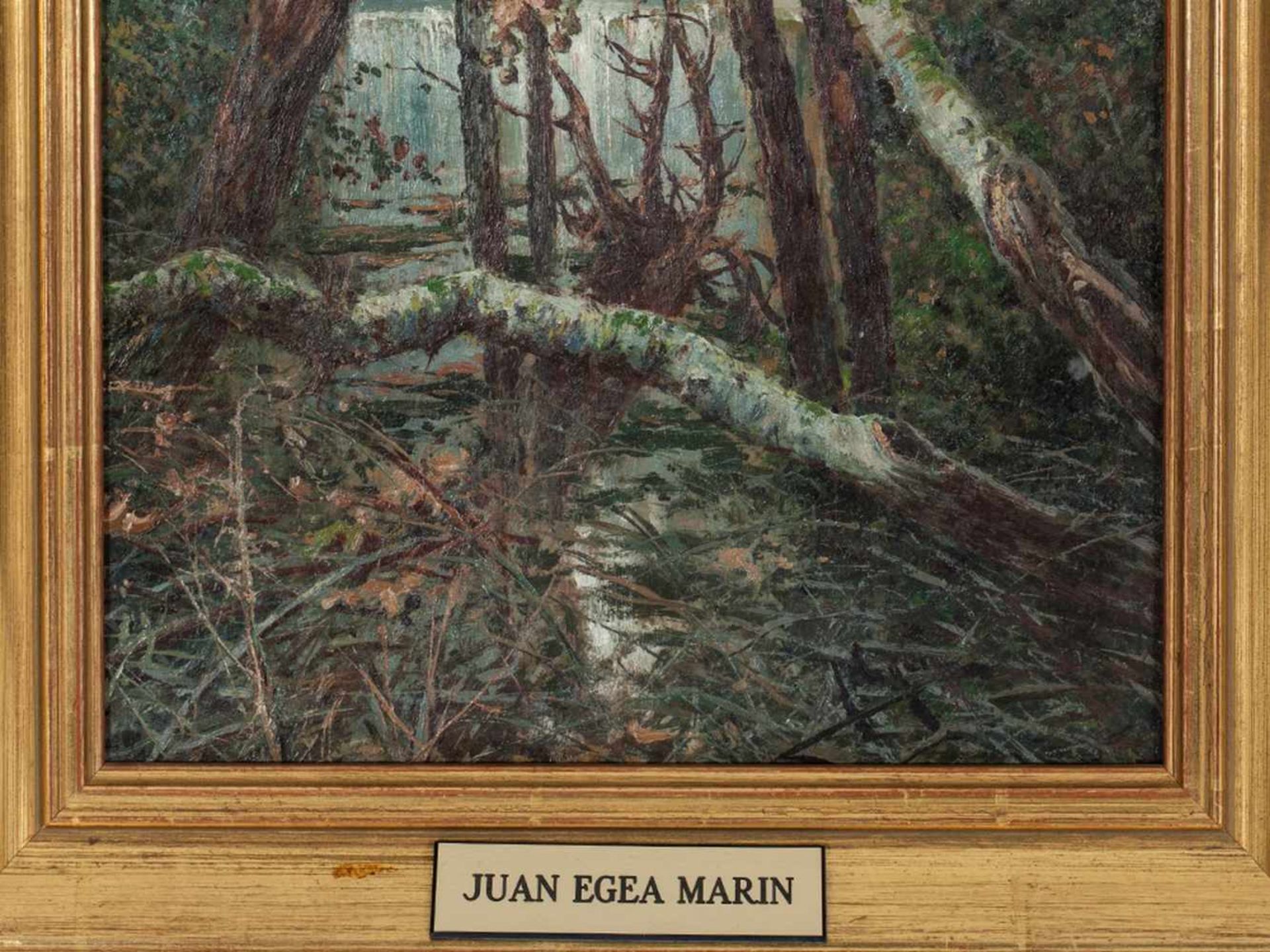 Juan Egea Y Marin, Oil Painting, Waterfall with Birches, c.1890 - Bild 2 aus 9