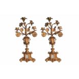 A Pair of Brass CANDELABRAS