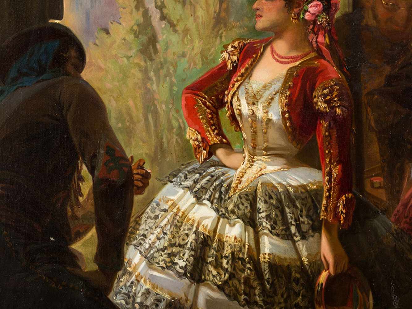 Eugène Giraud (1806-1881), Spanish Dancer, Oil, 1886< - Image 7 of 10