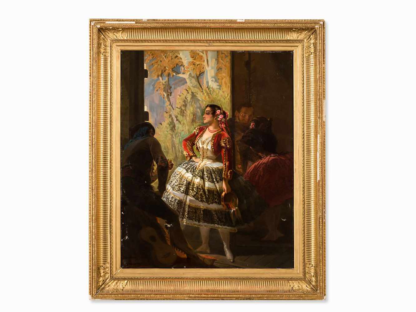 Eugène Giraud (1806-1881), Spanish Dancer, Oil, 1886< - Image 2 of 10