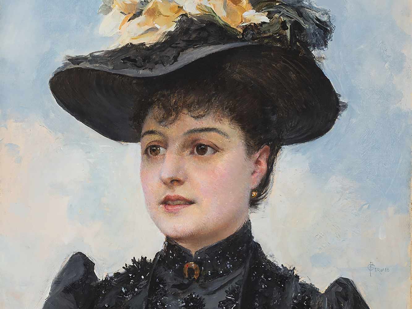 Paul Jean Gervais (1859-c.1936), Portrait of a Lady, circa 1900 - Image 5 of 8