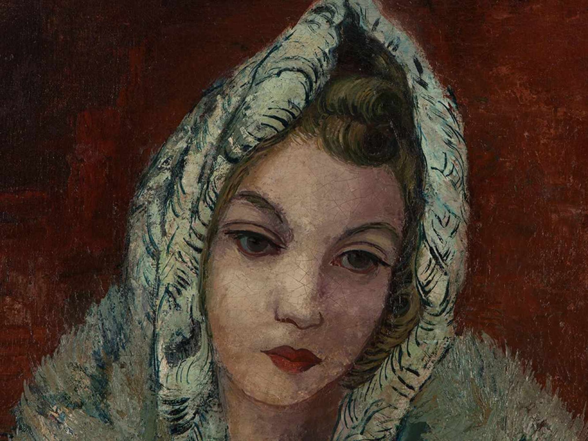 Adolf Büger (1885-1966),"Girl in grey fur" 1948< - Bild 5 aus 9