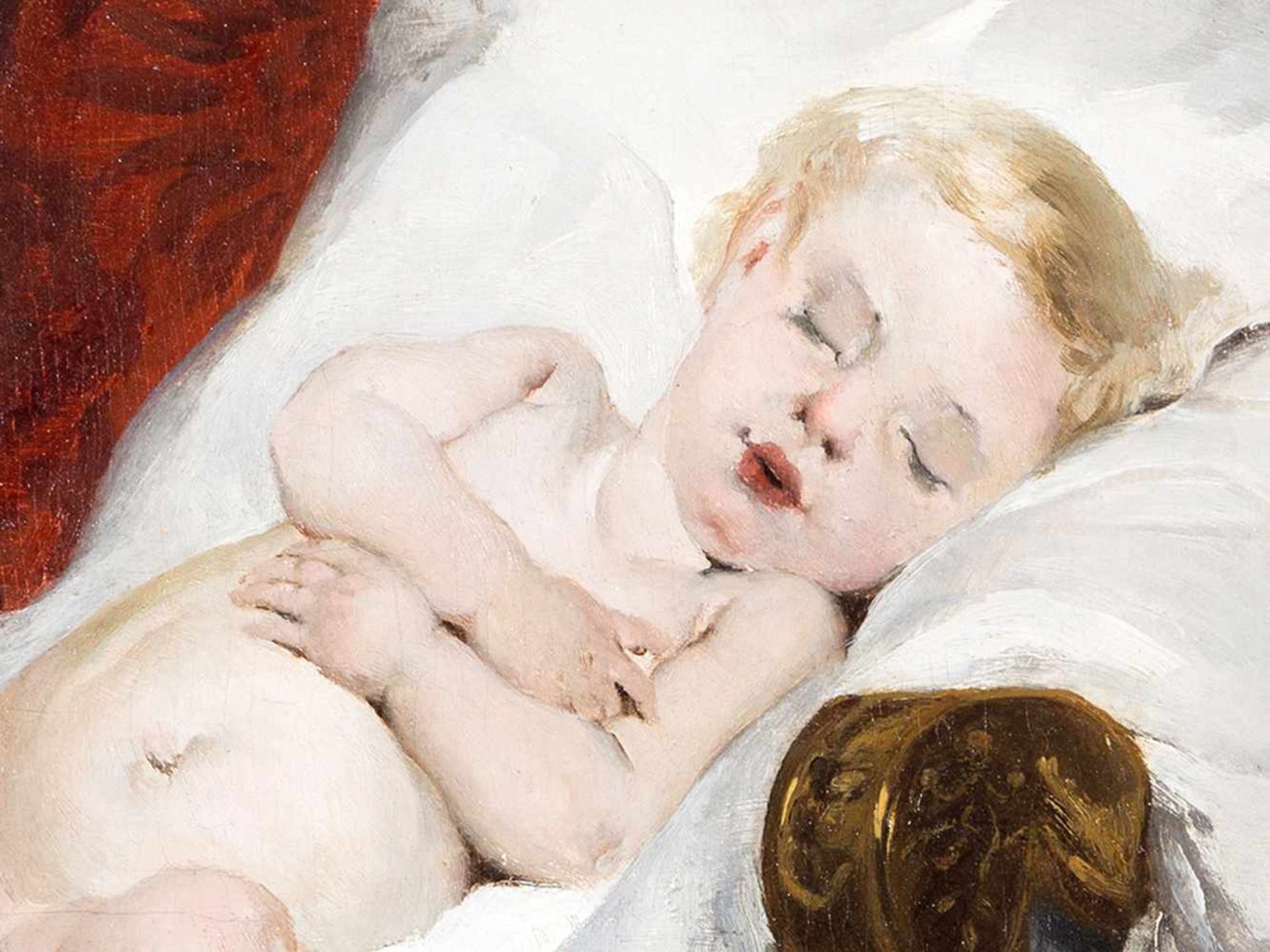 Pierre Carrier-Belleuse (1851-1932), Sweet Dreams, Oil, 1893 - Bild 3 aus 6