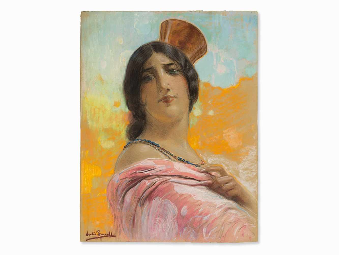 Julio Borrell Pla (1877-1957), Spanish Woman, Pastel, 20th C. - Image 2 of 8