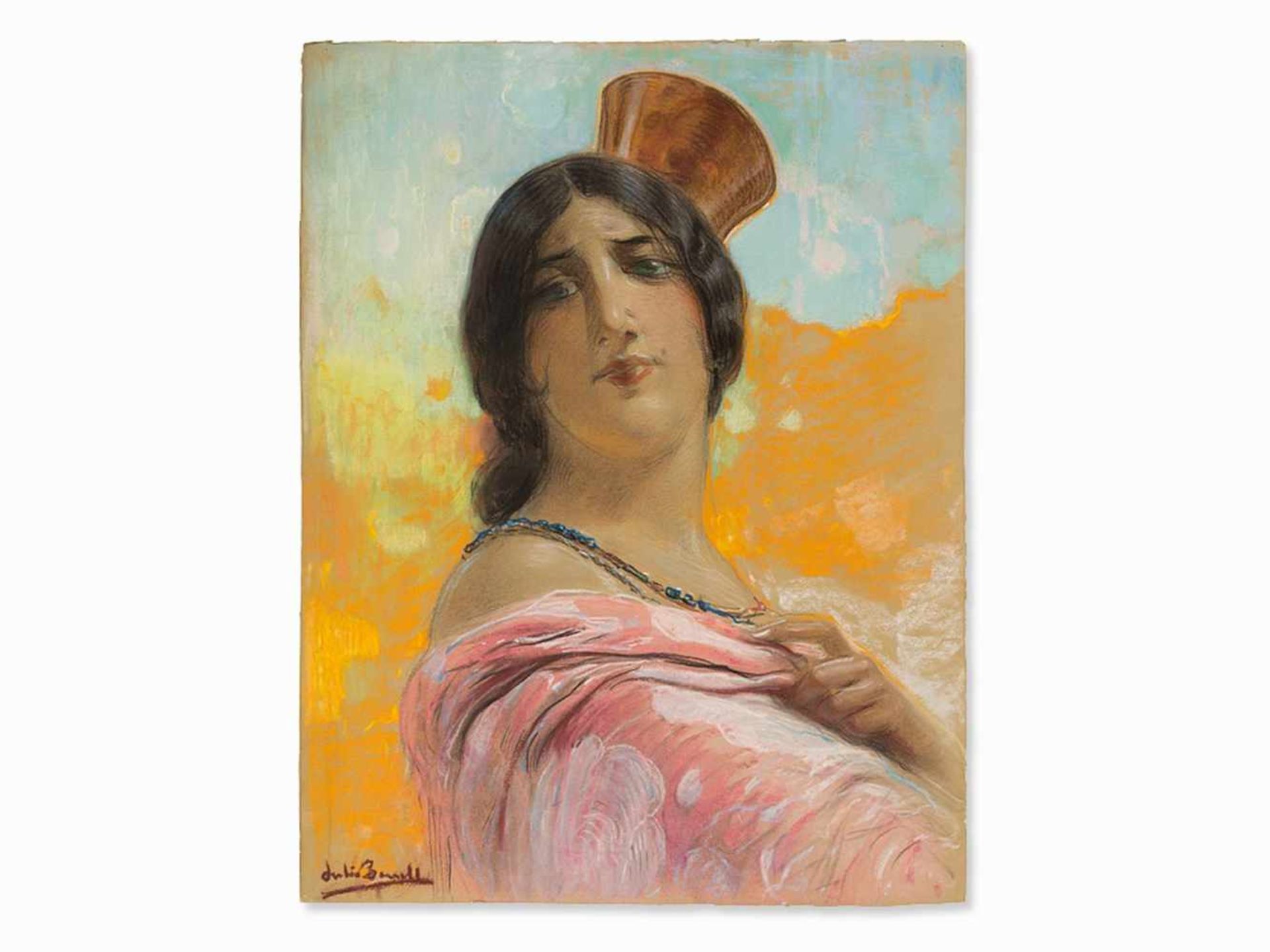 Julio Borrell Pla (1877-1957), Spanish Woman, Pastel, 20th C. - Bild 2 aus 8