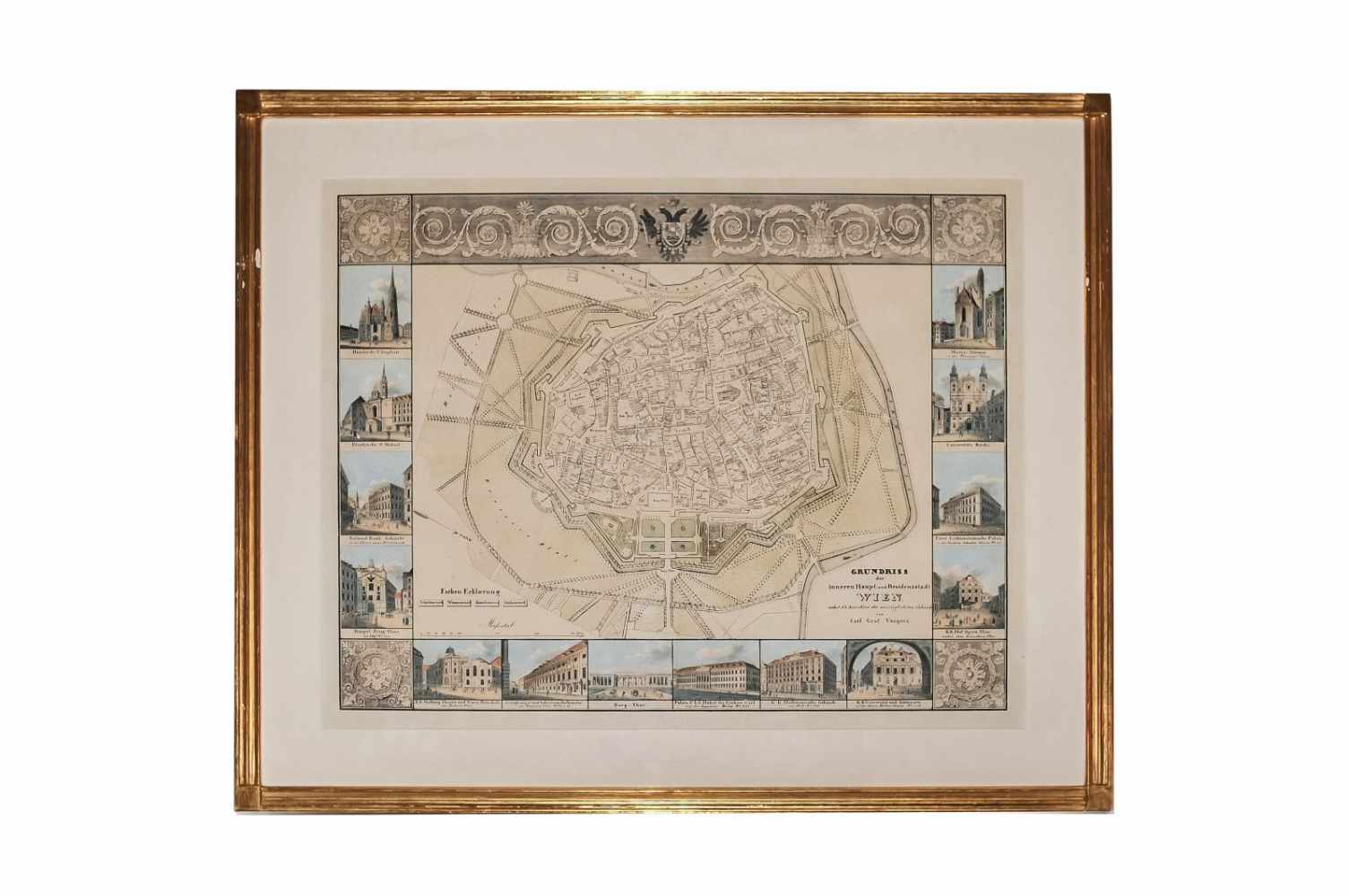 Carl Graf Vasquez (1798-1861) "Floor plan of the inner capital and residence city of Vienna"