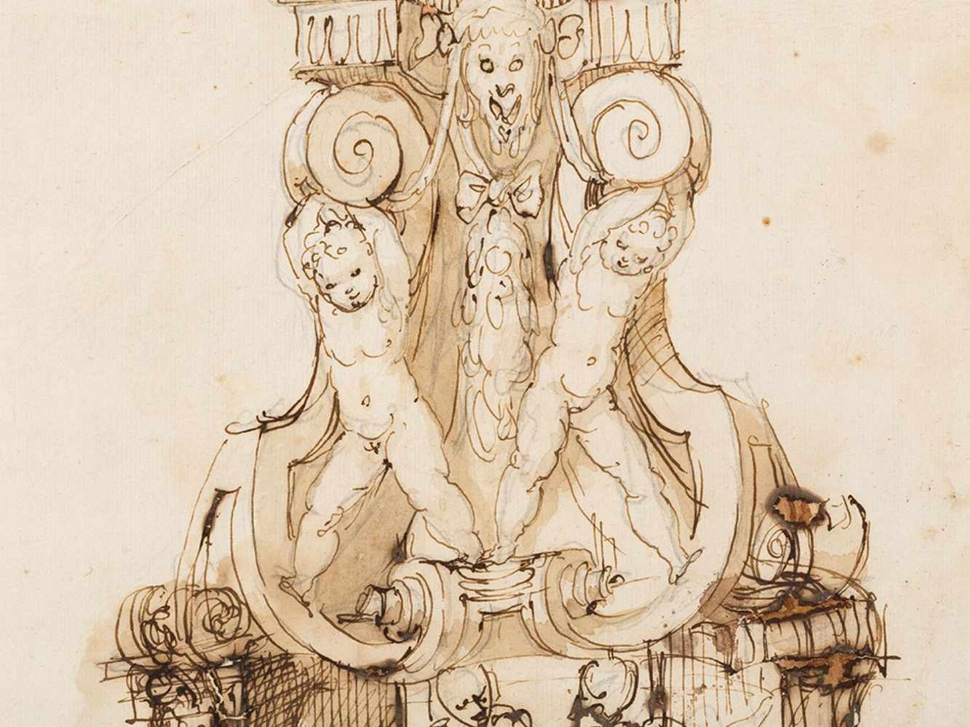 Marco Marchetti (ca.1526-1588), Design for a Base, 16th C. - Bild 4 aus 7