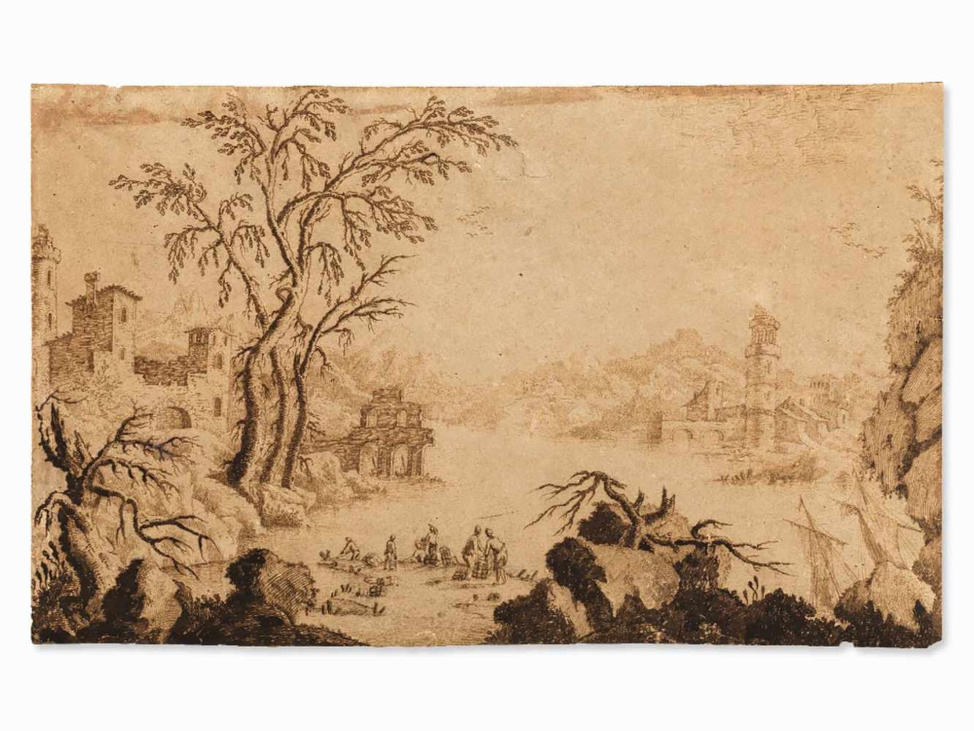 Francesco Bosio (act. 1725-1756), River Landscape, 1 H. 18th C. - Bild 2 aus 10