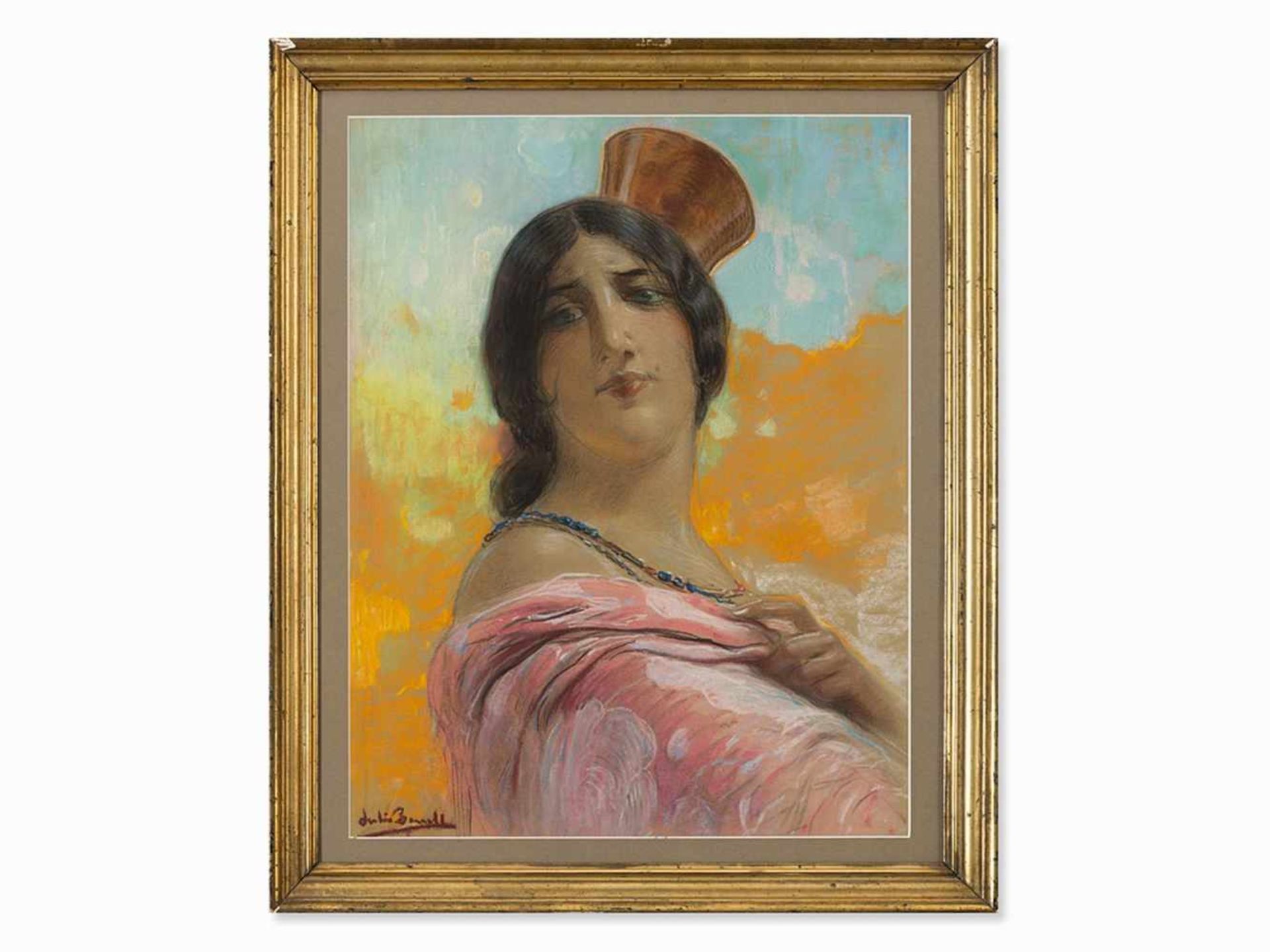 Julio Borrell Pla (1877-1957), Spanish Woman, Pastel, 20th C.