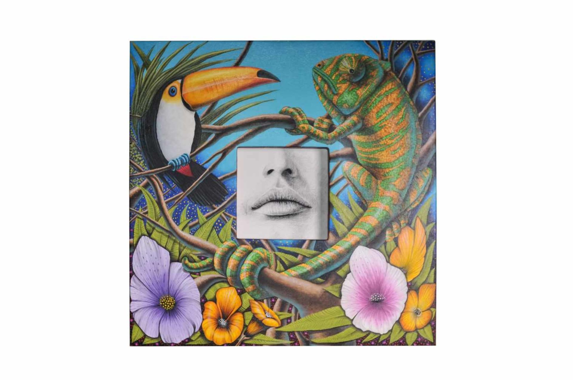 Jose Vicente "Mouth with birds of paradise"