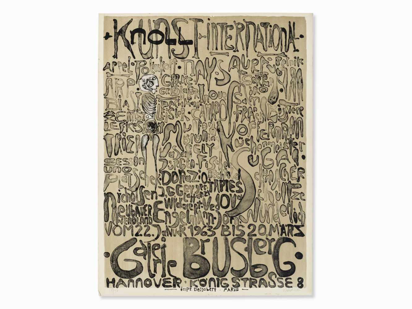 Paul Wunderlich, Kunst + Knoll International, Poster, 1963