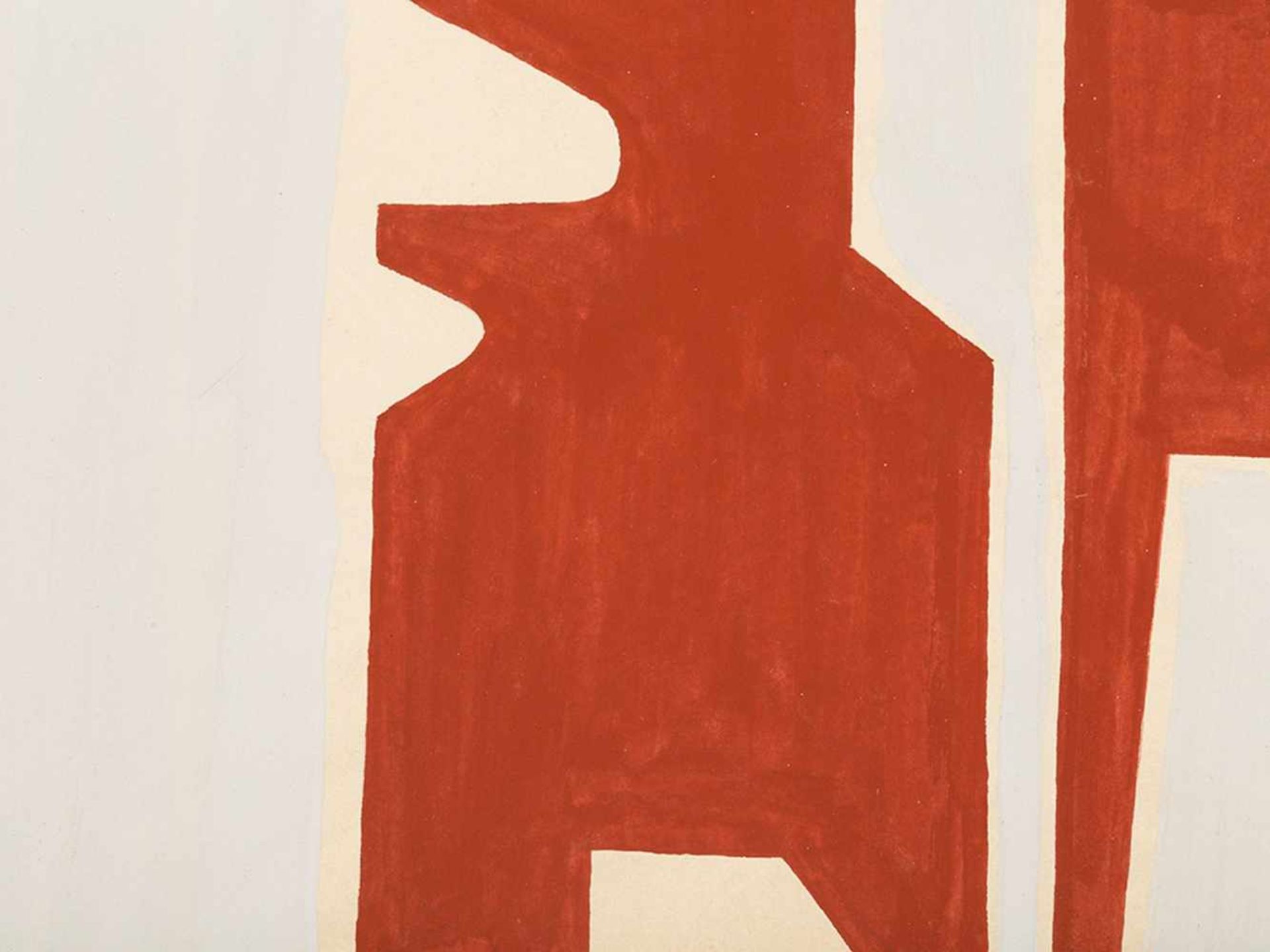 Rudolf Petrik "Composition in Red and Gray" 1957 - Bild 5 aus 9