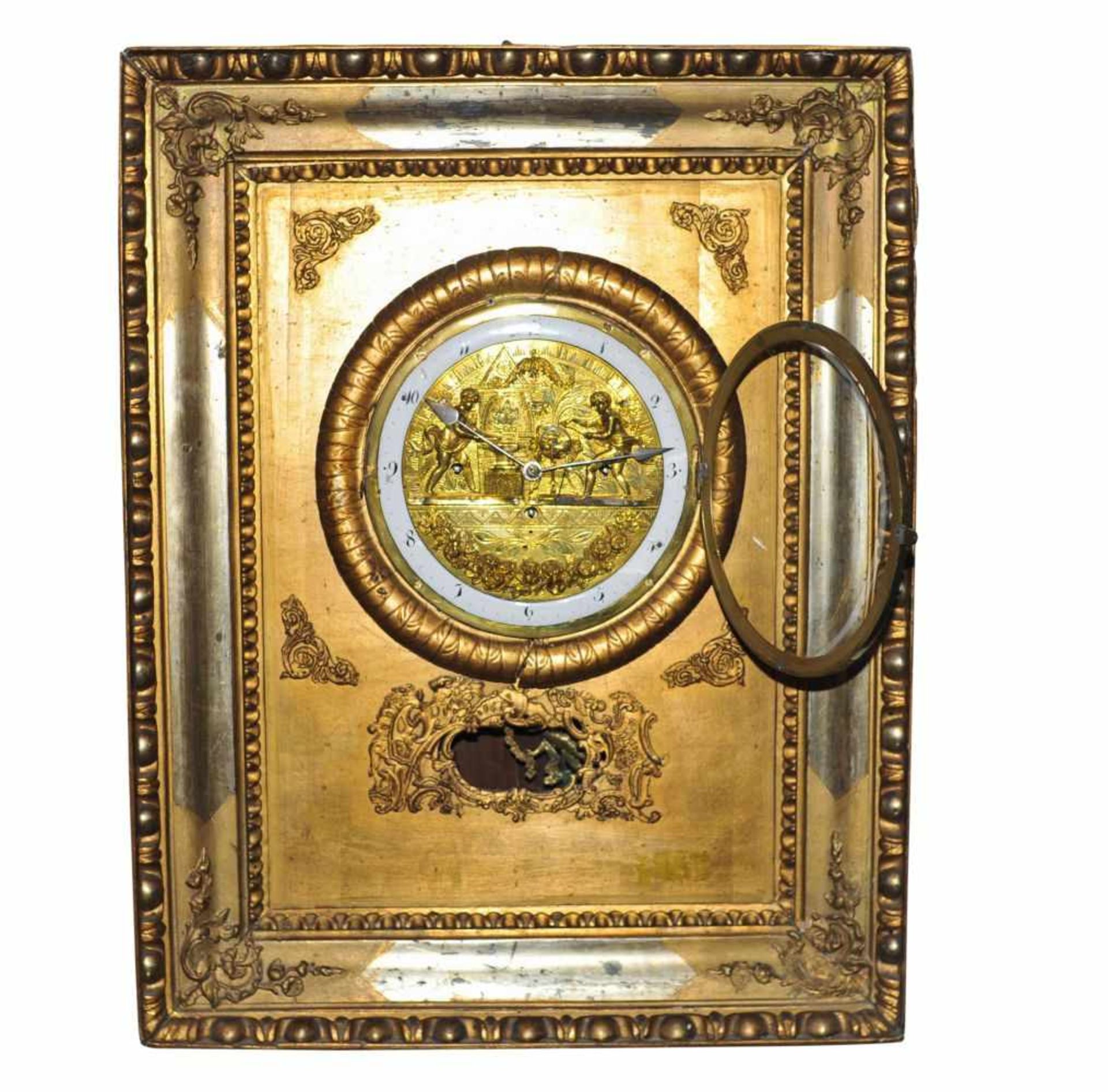 Vienna Frame clockgold-plated frame clock with iron smith & iron grinder 4/4 hour striking on 2 gong