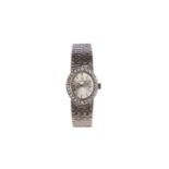 Omega whitegold ladies watch18kt white gold ladies' watch handwinding from the 70s with daimond