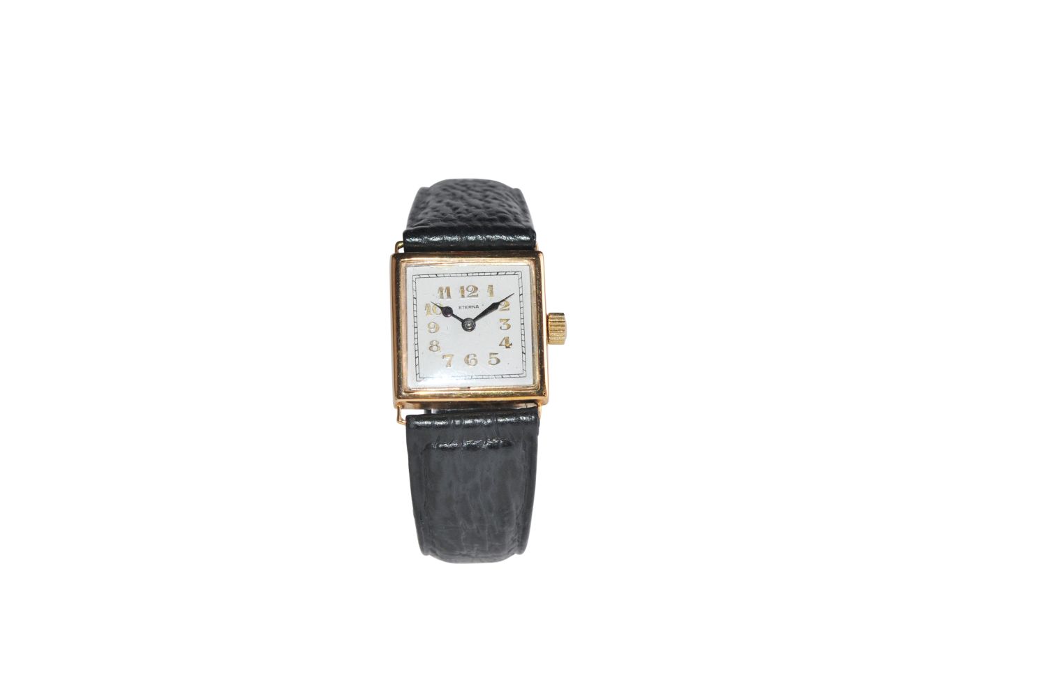 Eterna14 kt gold watch 24x24 mm on leather strap manual windingEterna585/000fein, Golduhr 24x24 mm