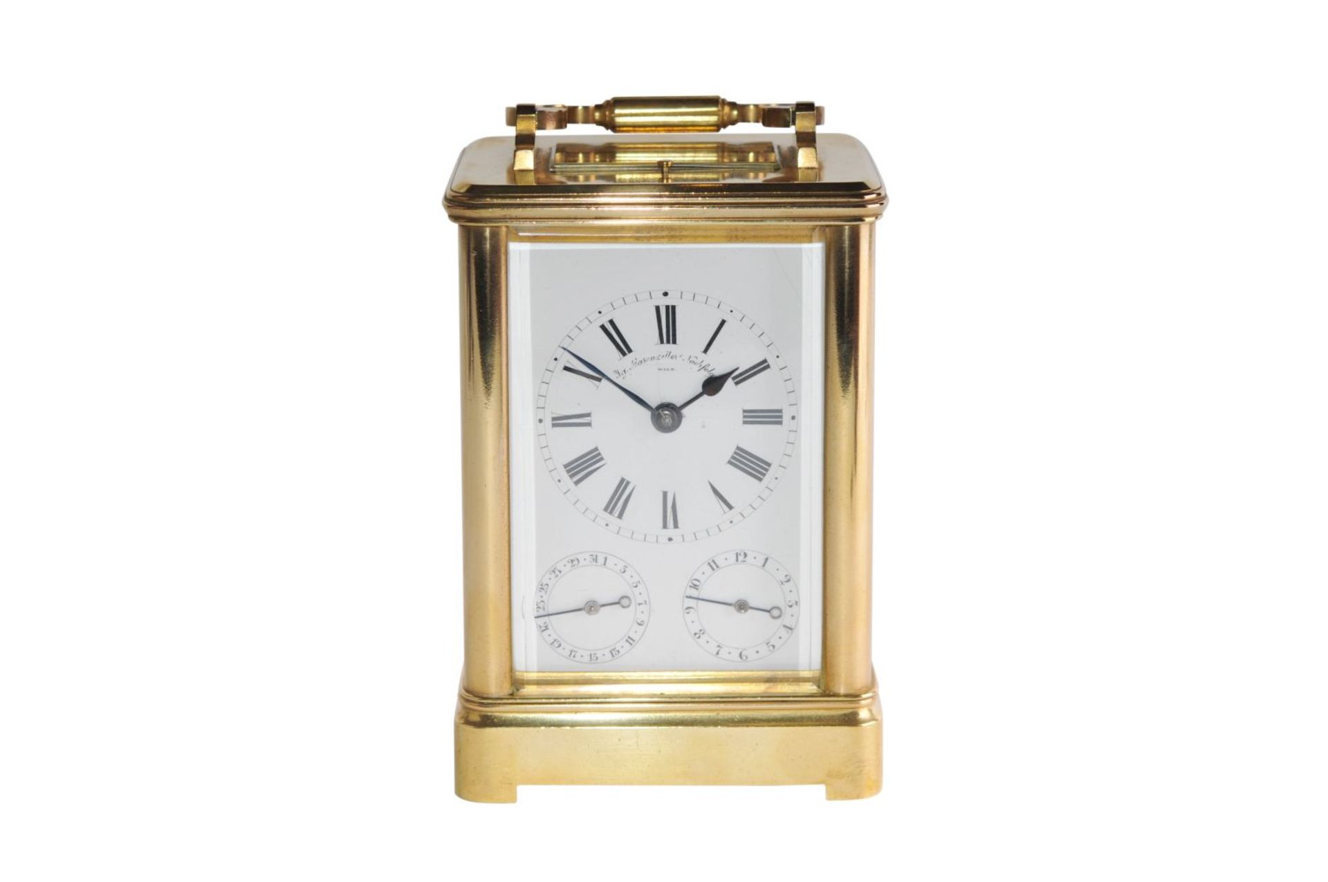 Vienna Travelclock Ignaz Marenzeller & Nachfolger signature 1889 13/9Decorative travel clock with - Image 2 of 6