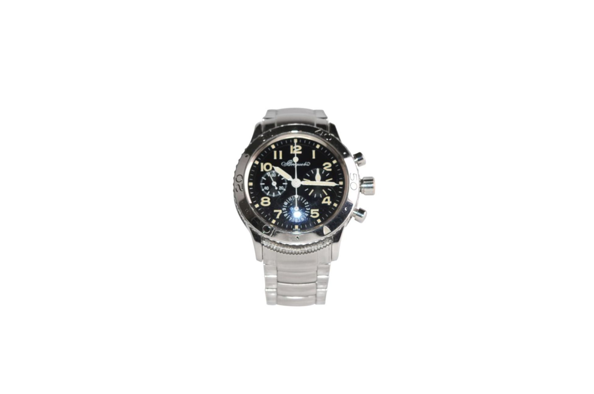 BREGUET Type XX AeronavaleSteel watch with steel strap automatic chrono 39 mm without box without