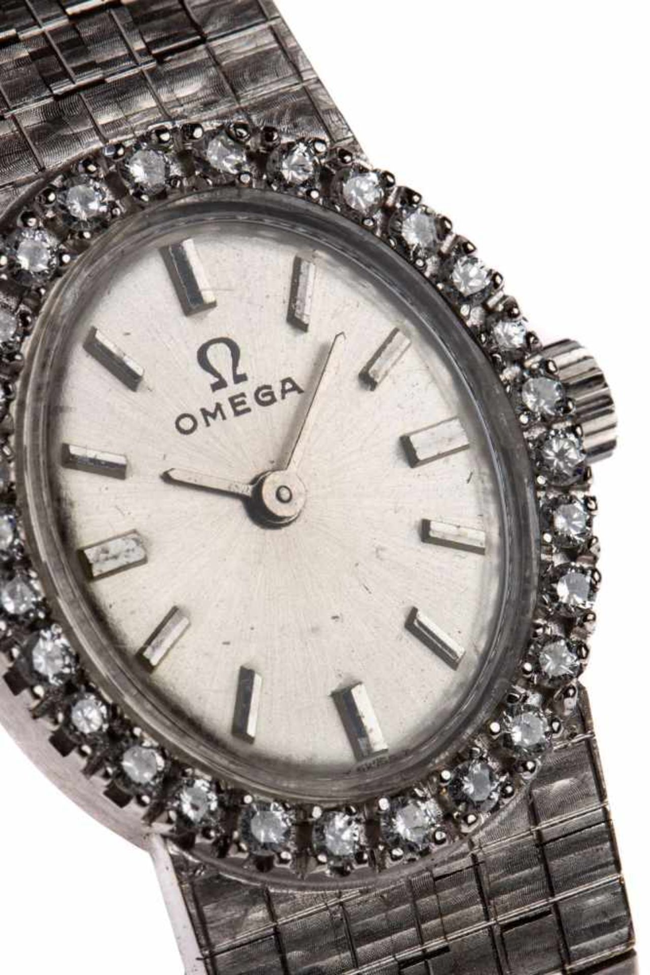 Omega whitegold ladies watch18kt white gold ladies' watch handwinding from the 70s with daimond - Bild 2 aus 2
