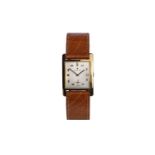 Zenith Vintage18kt gold watch on leather strap 37x26mm, manual wind construction year 1940 -