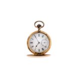 Lepine pocket watch14ct yellow gold watch from Omega with chain so called Lepine pocket